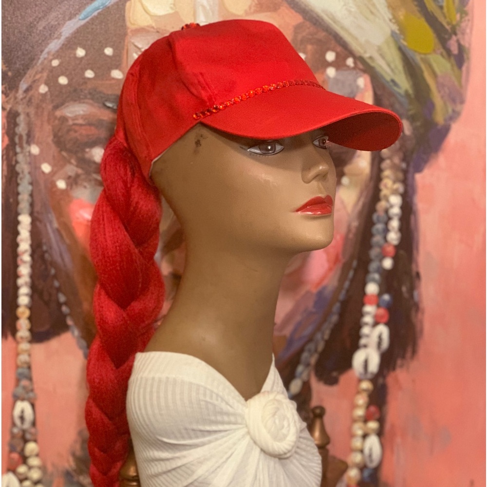 Cap with a French Braid lightweight cute aforable
